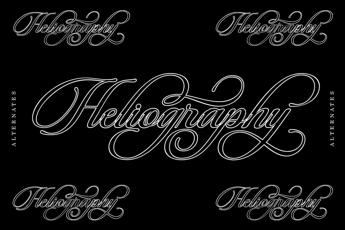 Beautiful Heliography Outline, a Script Font by Has_rizal (Photo 5 of 12)