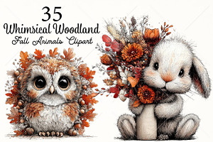Whimsical Woodland Fall Animals PNG, a Seasonal Illustration by Canvas Craft