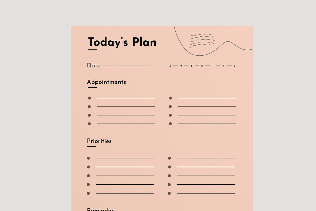 Daily Planner Template, a Stationery Template by MightyDesign (Photo 2 of 7)