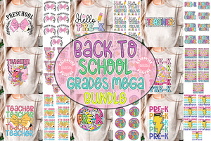 Retro Back to School Png Bundle, an Object Graphic by RETROVIBZDESIGNS
