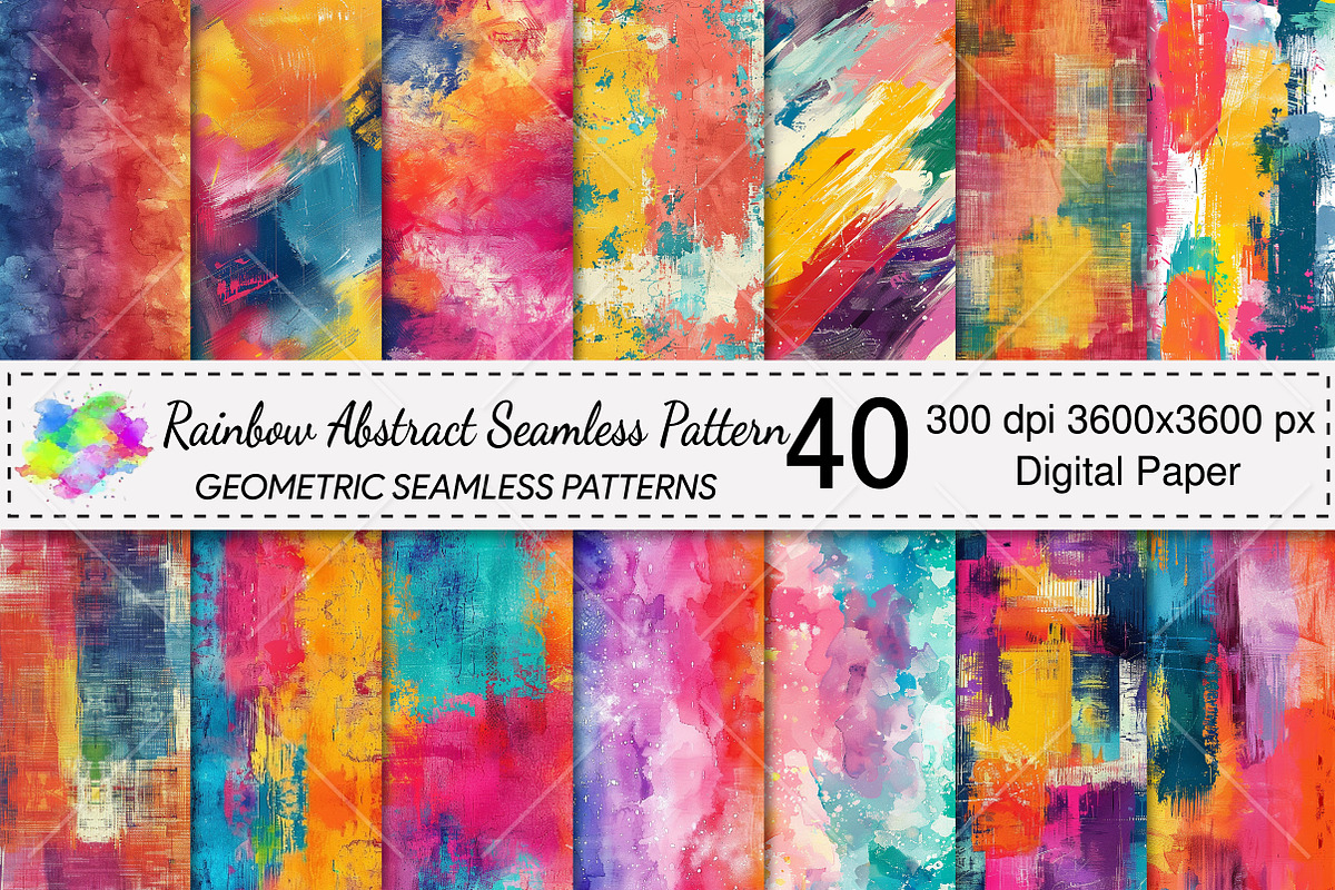 Rainbow Abstract Seamless Pattern, a Pattern Graphic by Canvas Craft (Photo 1 of 9)