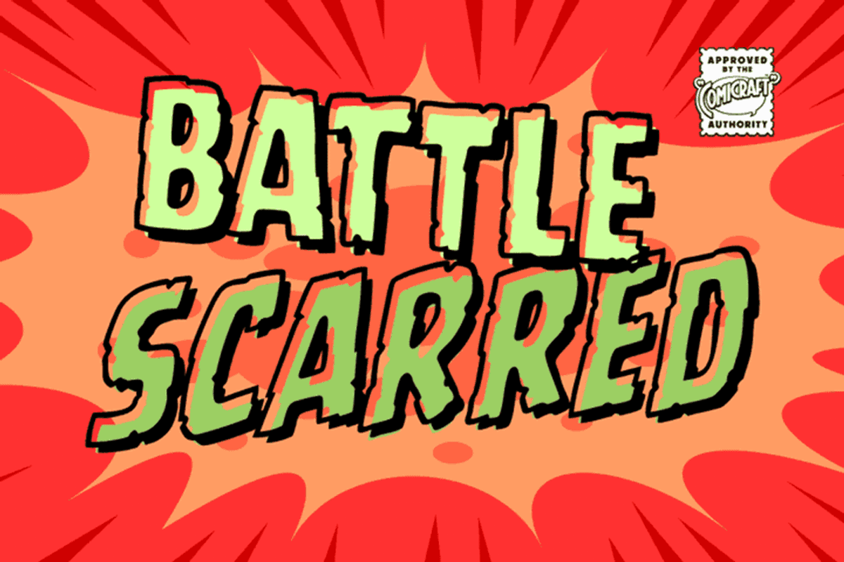 Battle Scarred - rough comic font
