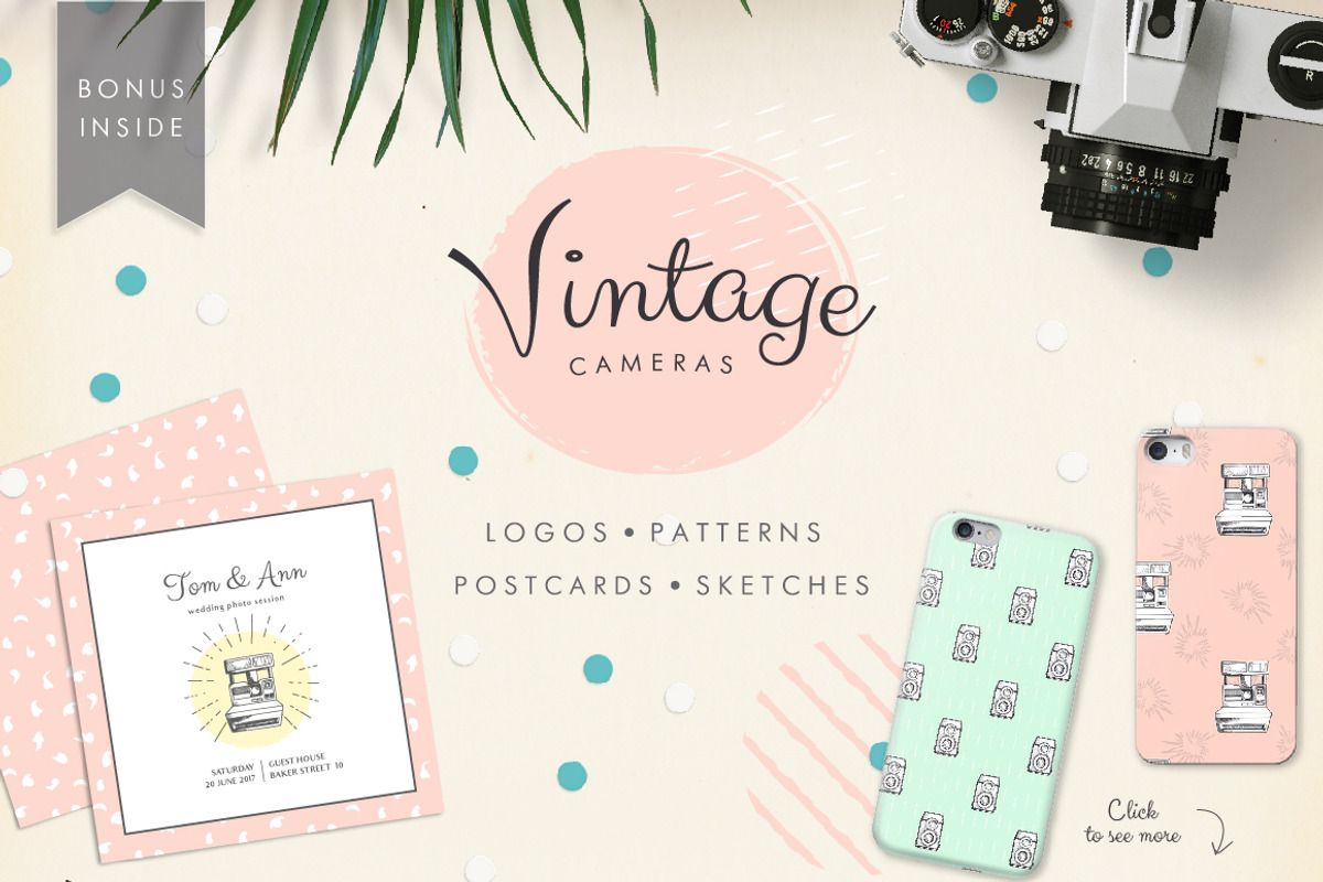 Vintage cameras kit, an Illustration by Manaraga (Photo 1 of 9)