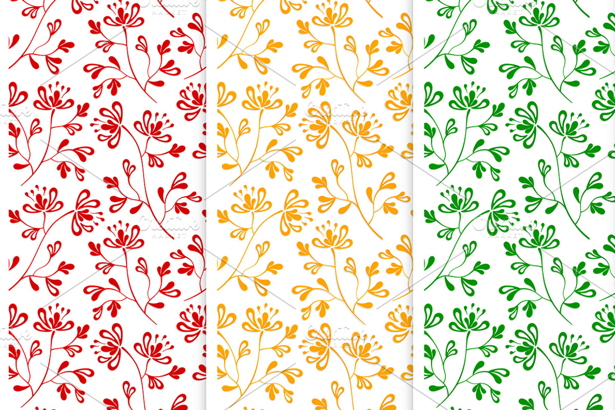 SET / 8 / Seamless flower Patterns, a Pattern Graphic by Nadin_Lebedeva (Photo 4 of 5)