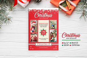 Christmas Mini Session Template, a Flyer Template by Ultimate Template Shop