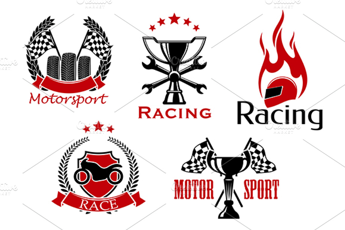 Motorsports and racing icons, a Background Graphic by Vector Tradition