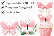 Coquette Christmas Butterfly Clipart, an Illustration by Libby Wishes (Thumbnail 4 of 7)