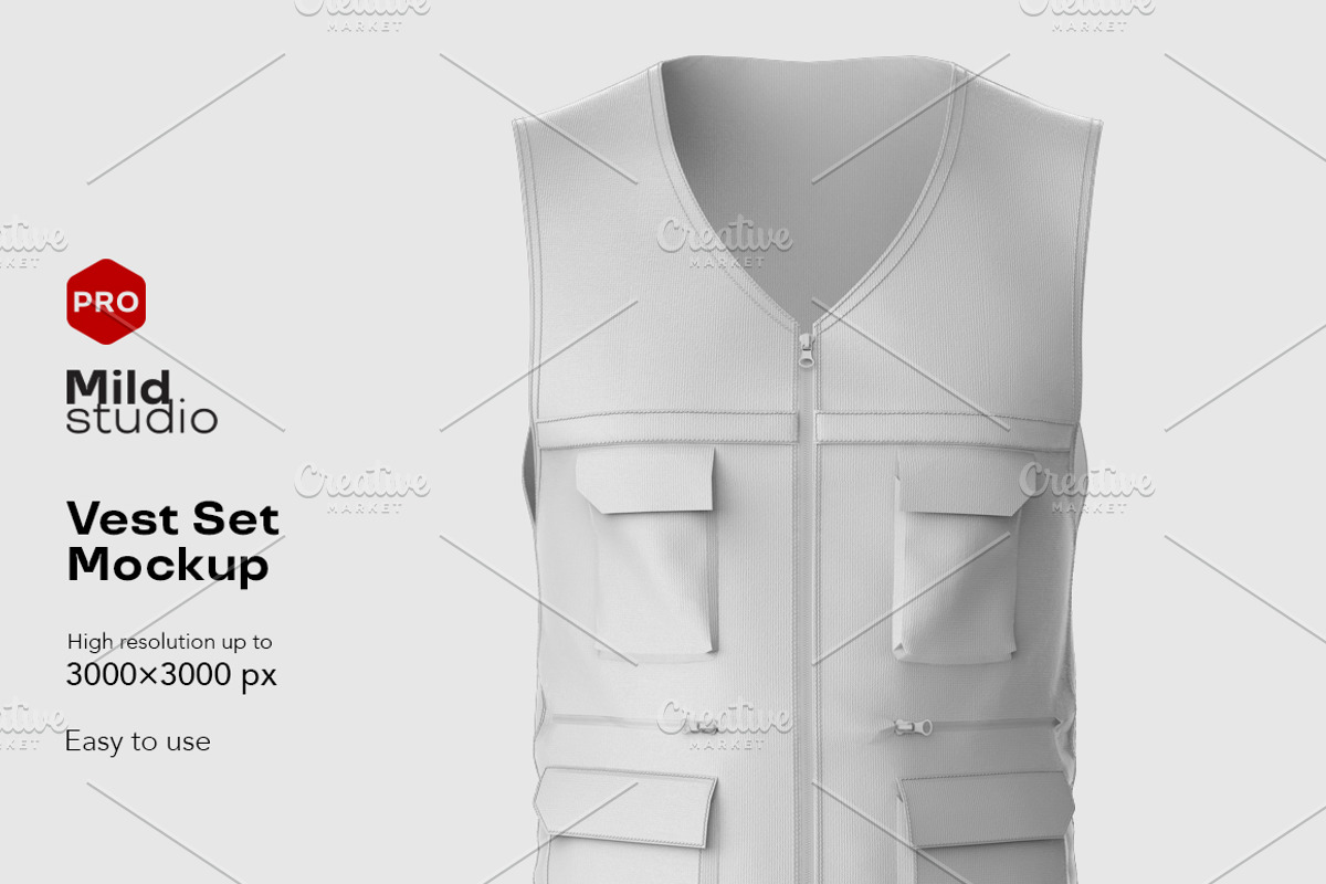 Vest Set Mockup, an Apparel Mockup by Mildstudio
