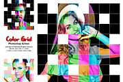 Color Grid Photoshop Action, an Action Add-On by Studio Retouch (Thumbnail 1 of 11)