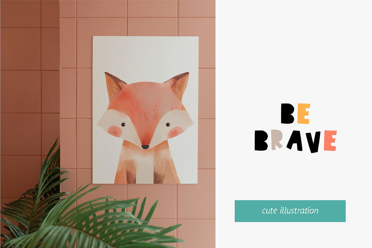 Cute Animals Portraits, a Decorative Illustration by MilaCreator (Photo 3 of 7)