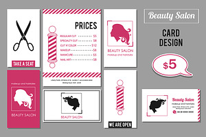Beauty Salon services cards design