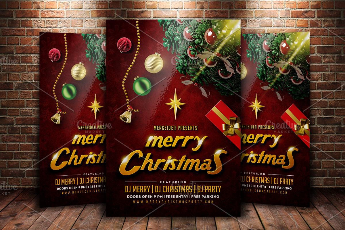 Merry Christmas Party Flyer, a Flyer Template by MergeIdea (Photo 1 of 3)