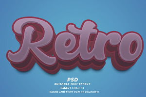 Retro PSD 3D Editable Text Effect