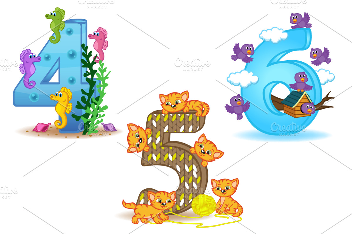 numbers of animals, a Graphic by NataKa