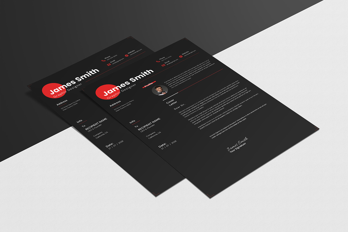 Black & Neutral Resume Template preview 3