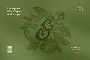 Letterpress Effect Mockup & Styles, a Layer Style Add-On by veila.me