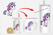Happy Unicorn Clipart, a Graphic by Artnoy (Thumbnail 3 of 5)