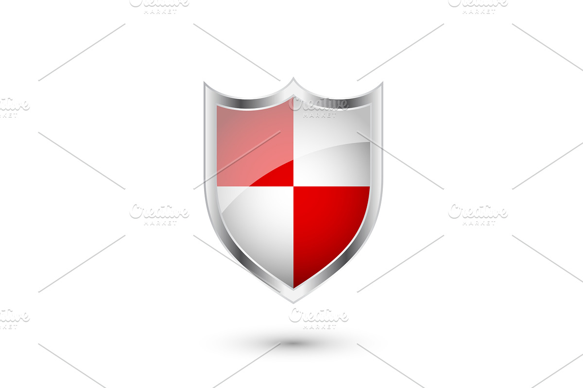 Glossy shield with red and black, an Object Illustration by 32pixels