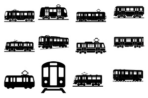 Train and subway silhouette, a Transportation Illustration by abu67222