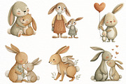 Bunny Mother's Day bunny Clipart, an Illustration by Designworld (Thumbnail 2 of 8)