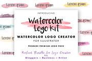 Watercolor Logo Kit, a Branding & Logo Template by Design Unique (Thumbnail 1 of 11)