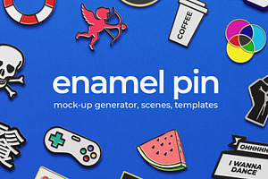 Enamel Pin Mockup Logo Bundle