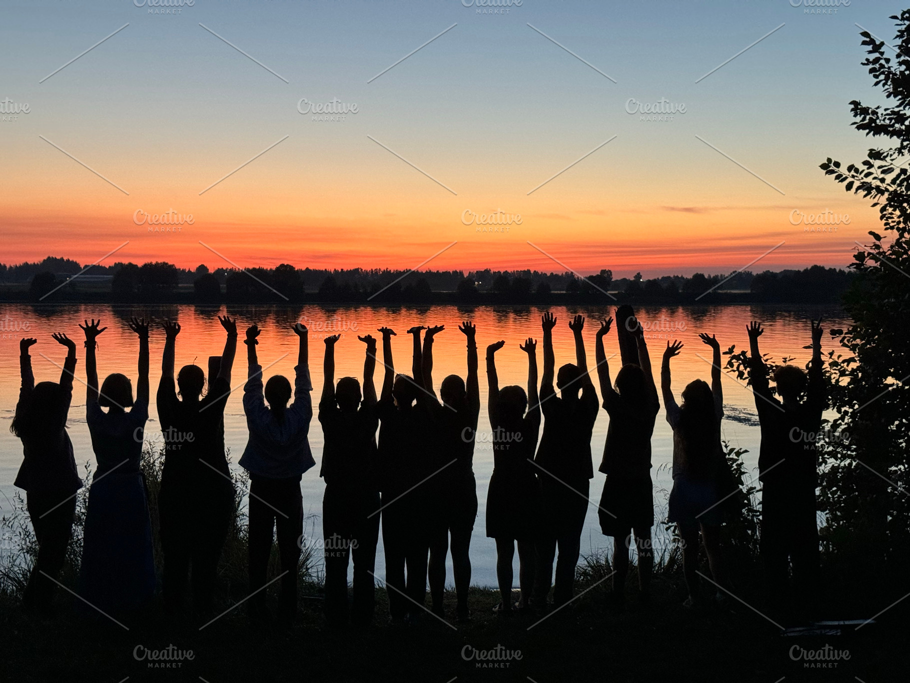 A vibrant sunset, a Person Photo by Imaginarium