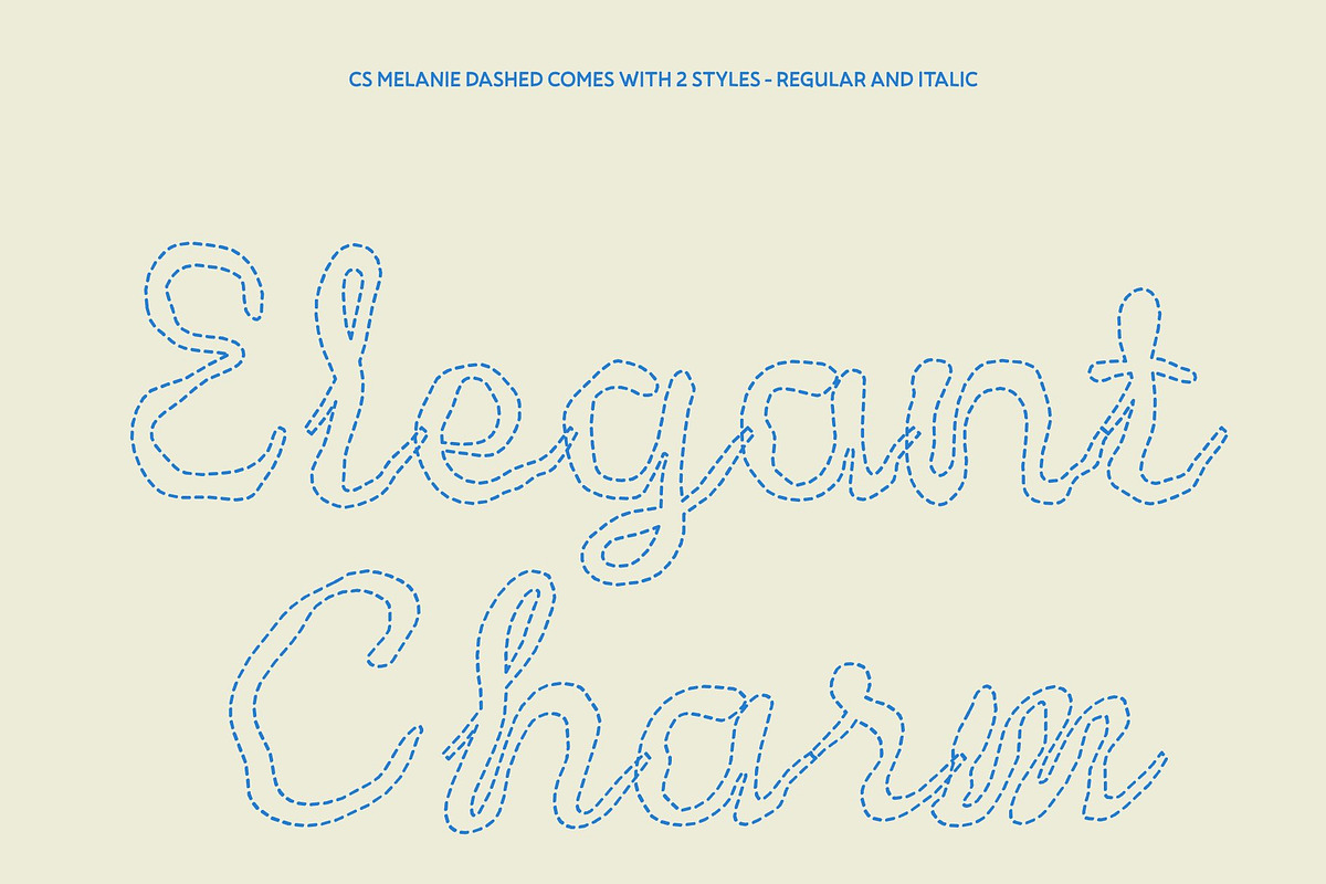 CS Melanie Dashed, a Script Font by Craft Supply Co. (Photo 3 of 8)