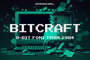 Bitcraft - Computer Pixel Font, a Sans Serif Font by HipFonts