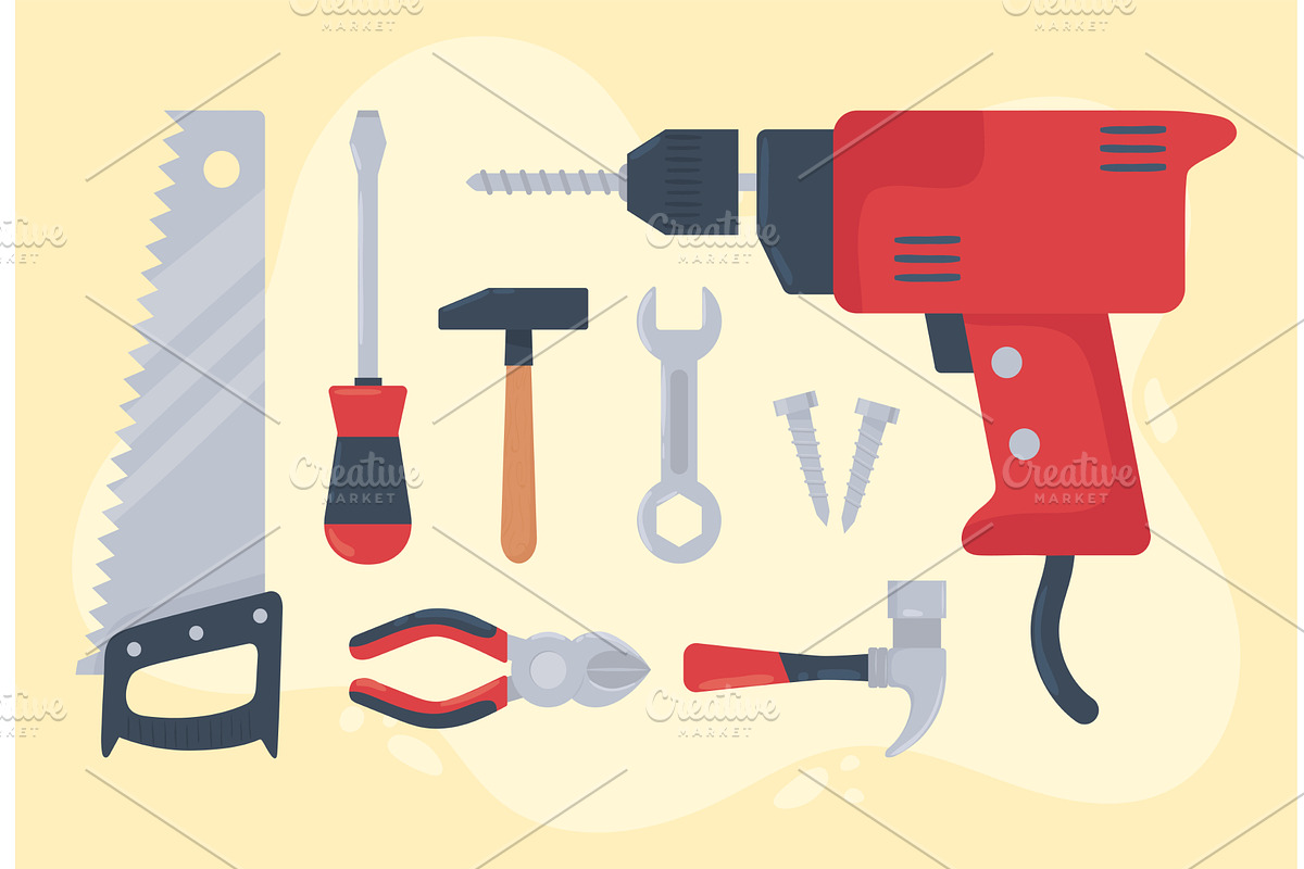 set of tools, an Object Illustration by studiogstock