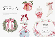 Grandmillennial Christmas Clipart, a Decorative Illustration by Patishop Art (Thumbnail 7 of 14)