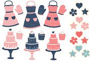 Navy & Pink Baking Clipart, an Illustration by Amanda Ilkov (Thumbnail 2 of 4)