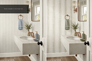 Elegant Bathroom Wallpaper Mockup, a Household Mockup by LinnestCreative (Thumbnail 7 of 8)