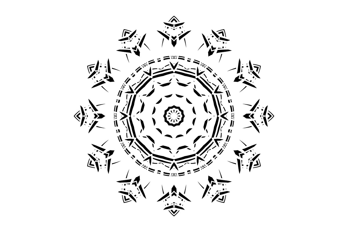 Modern Black and White Mandala Pack, a Decorative Illustration by NJ Himel (Photo 5 of 101)