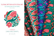 Vector floral pattern with folk art, a Pattern Graphic by Veleri (Thumbnail 1 of 5)