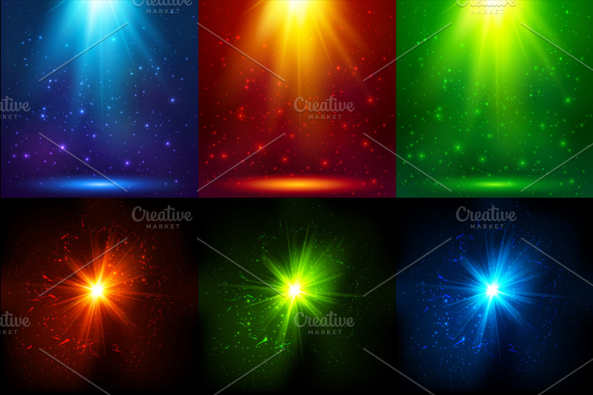 10 magic light backgrounds (eps+jpg), an Illustration by Art of Sun (Photo 2 of 3)