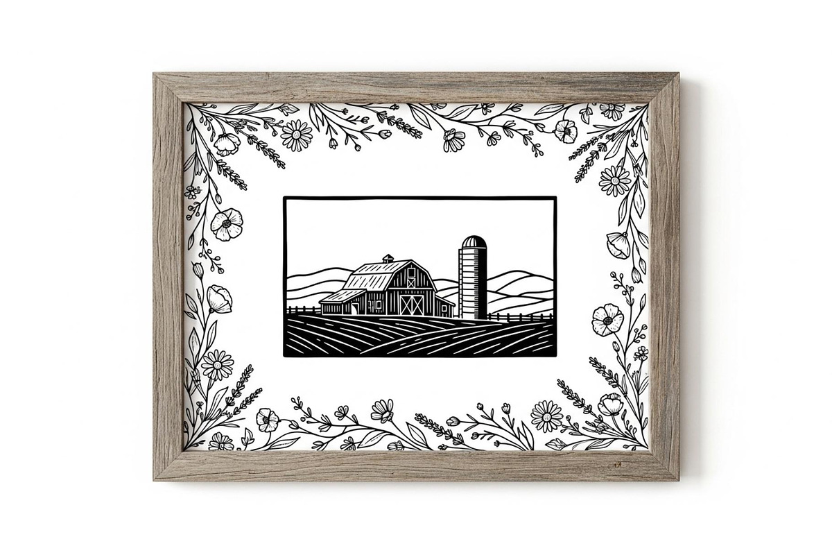 Rustic Floral Frame SVG Bundle, an Illustration by jahid234 (Photo 21 of 31)
