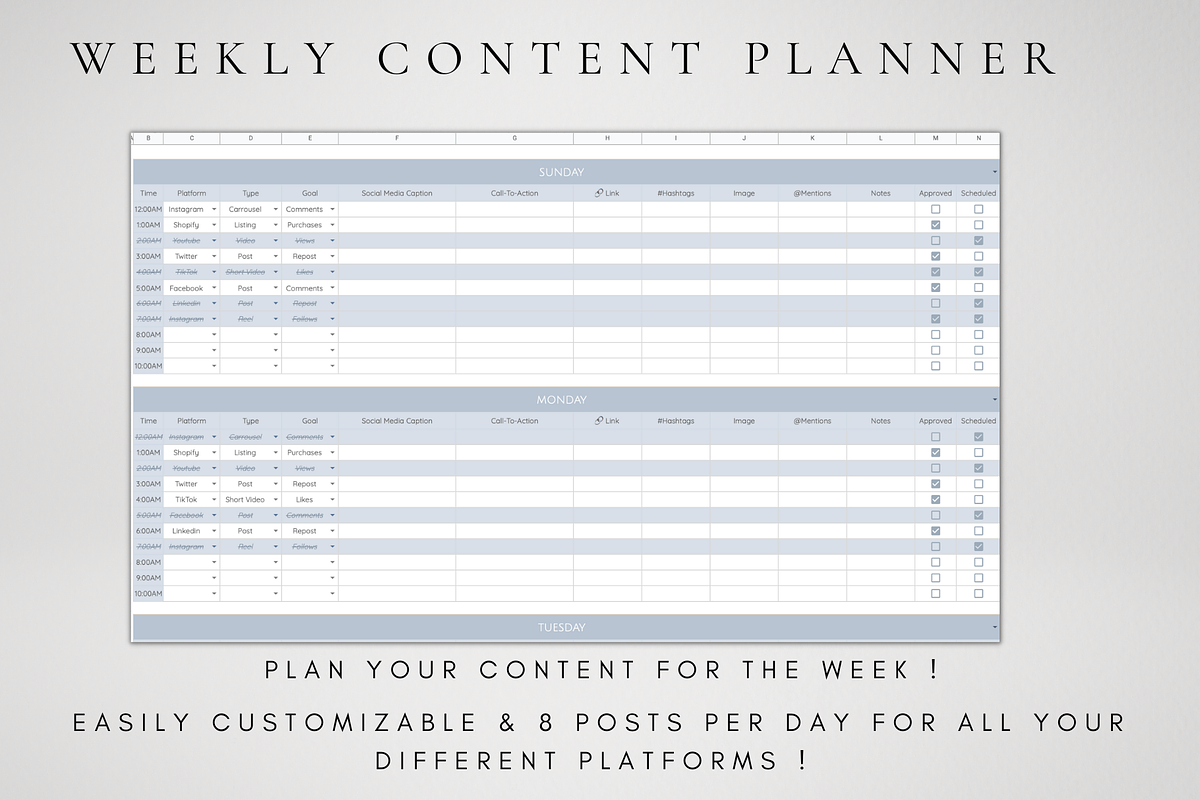 Digital Social Media Planner, a Templates & Theme by BRANDcontent (Photo 4 of 8)