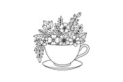 Floral Teacup Line Art Bundle, an Illustration by Gfx_Store (Thumbnail 22 of 51)
