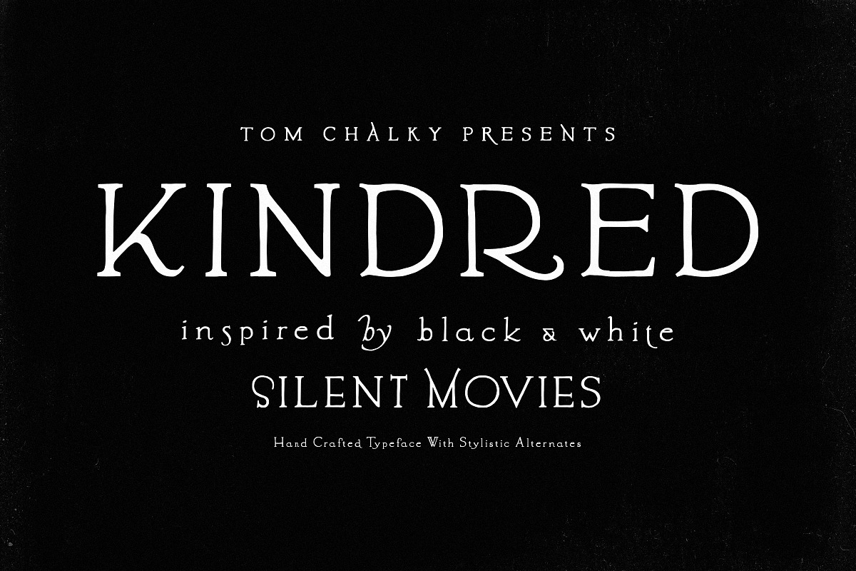 Kindred - Stylistic Alternates Font, a Serif Font by Tom Chalky (Photo 1 of 8)