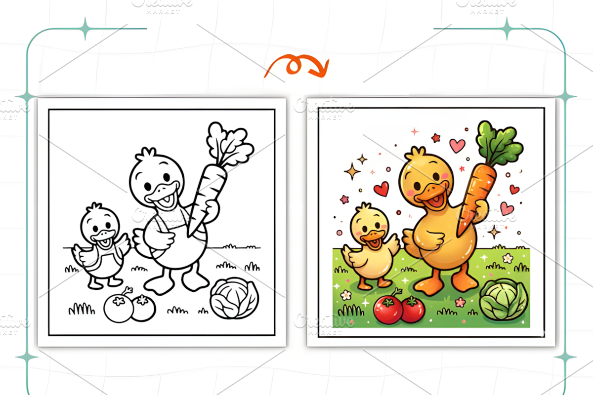 Bold and Easy Ducks Life Coloring, a Decorative Illustration by Ink Gallery (Photo 6 of 8)
