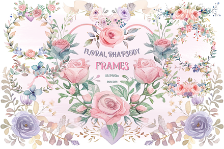 FLORAL RHAPSODY | 18 Wreath CLIPARTS
