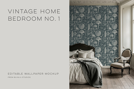 Vintage Home | Bedroom Mockup No. 1, a Household Mockup by Blixa 6 Studios