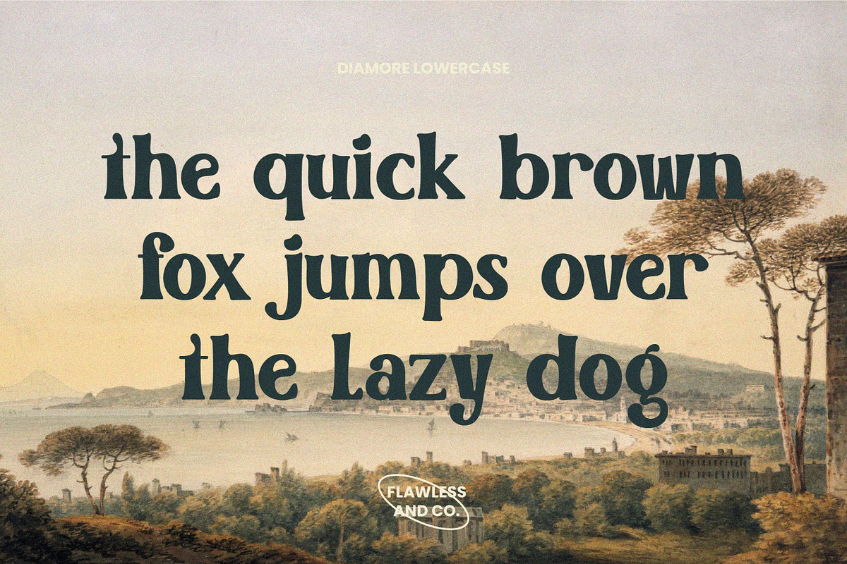 Diamore - Modern Retro Font, a Script Font by Flawless And Co (Photo 2 of 11)