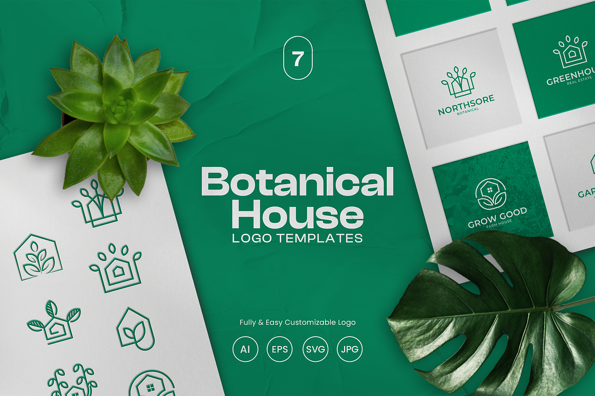 Botanical House Logo Template, a Branding & Logo Template by Rukuru Studio (Photo 1 of 6)