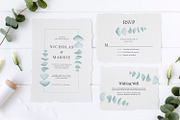 Eucalyptus Wedding Invitation Suite, an Invitation Template by Azka Creative (Thumbnail 1 of 6)