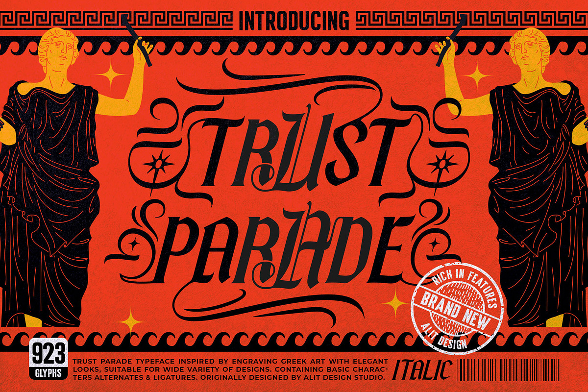 Trust Parade Typeface, a Blackletter Font by alit design (Photo 1 of 17)