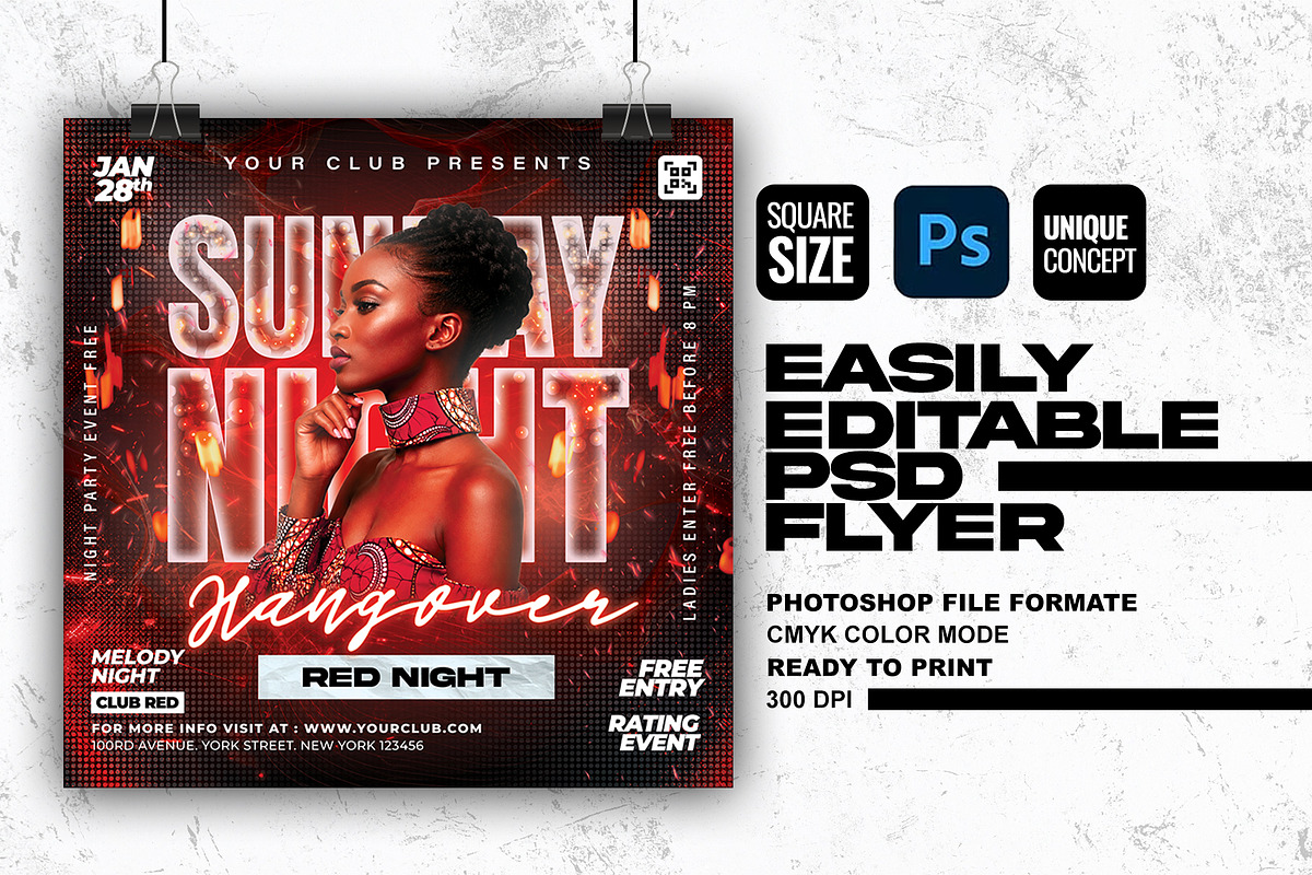 Sunday Night PSD Party Flyer, a Flyer Template by Shajib Shikder (Photo 1 of 2)