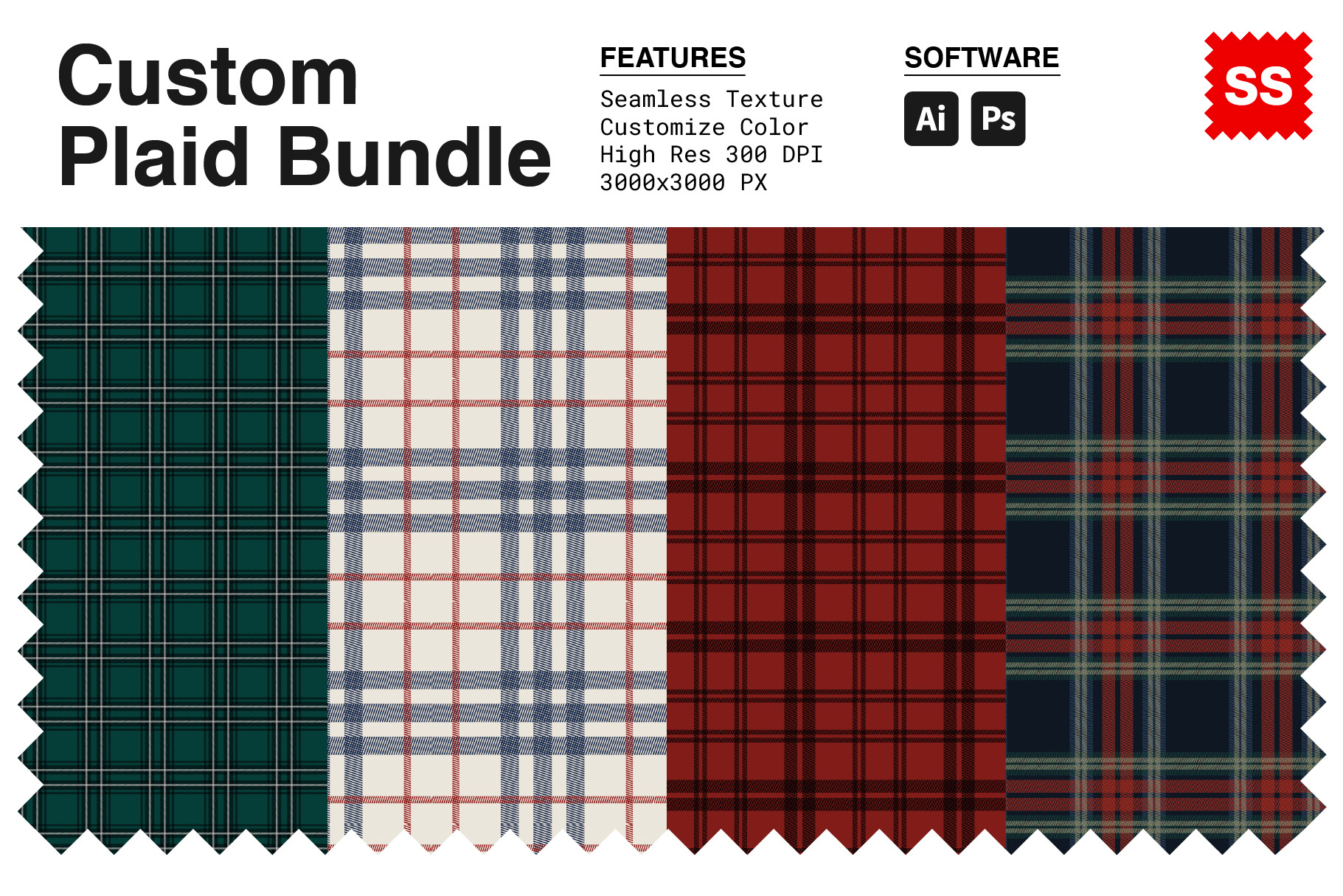 Custom Plaid Bundle Patterns, a Pattern Graphic by Swatch Supply