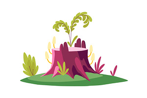 Pixel art of a tree stump with a, an Object Illustration by the8monkey